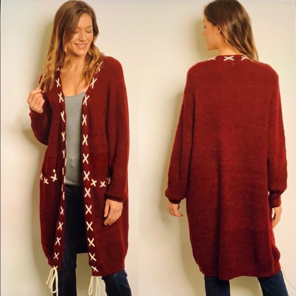 Chloah burgundy sweater - Picture 4 of 6